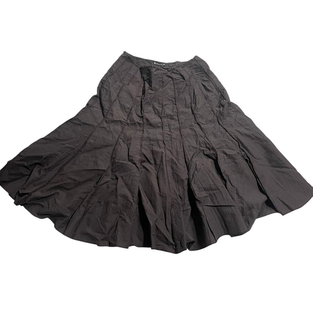 VTG Astuces Circle Skirt Knee Length Womens Small Boho Brown France Renaissance